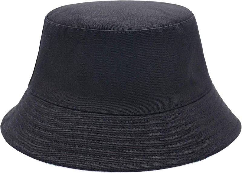 EYBF Flower Reversible Bucket Hat Cotton Summer Travel Beach Sun Hats Emboridery for Women Men - Image 3